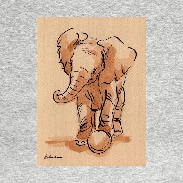 Let's Play: Baby Elephant Watercolor Painting #11 by tranquilwaters